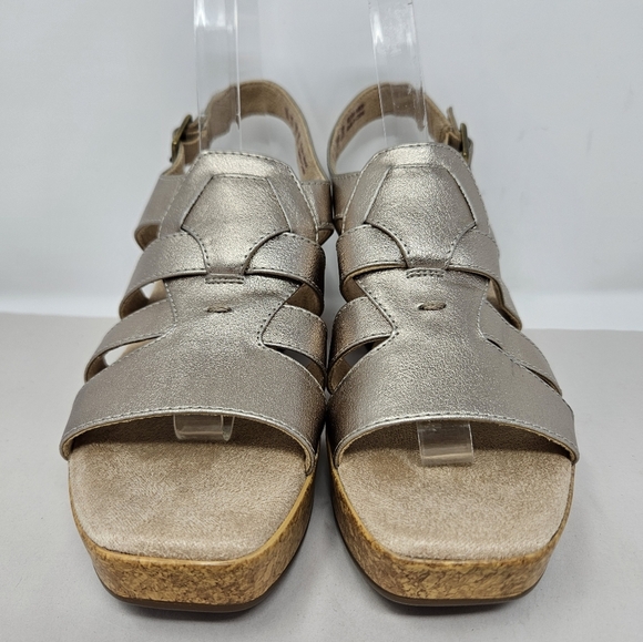 Soul Naturalizer Womens Aki Warm Silver Faux Leather Platform Sandels Sz 7W Adj. - Picture 2 of 12